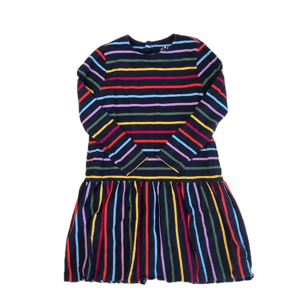 Primary.com Girls Navy Stripe Dress size: 6-7 Years